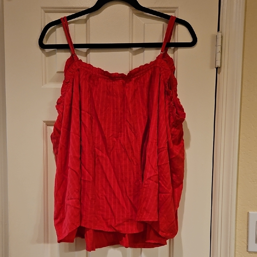 Old Navy Pink Smocked Ruffled Camisole Blouse - Picture 8 of 9